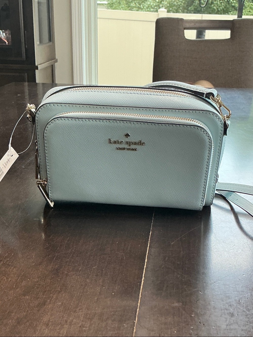 kate spade Staci Crisp Sky Double-Zip Crossbody